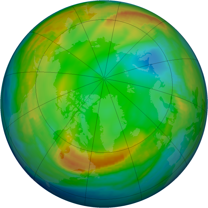 Arctic ozone map for 03 January 1983